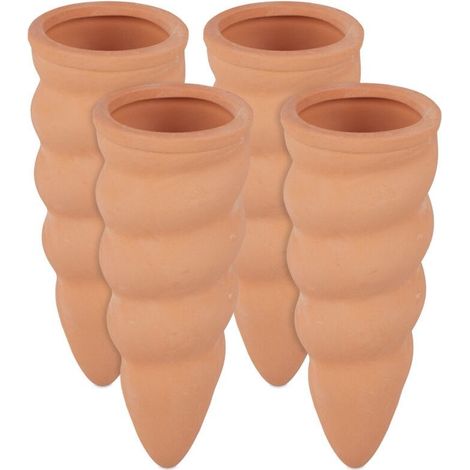 Cône en argile d’arrosage, lot de 24, accessoire d’arrosage, Bouteilles d’1,5 L, 11,5 x 4,5 cm, Terre cuite (1/5)