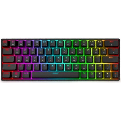 Clavier mécanique de jeu avec commutateurs optiques Gateron Glacier, RGB programmable - Axe Glacier - Noir