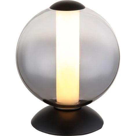 Globo - lámpara de mesa - LACY - negro - vidrio - Ø 18cm - LED -