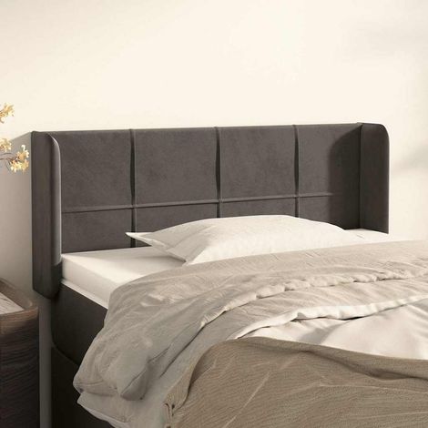 vidaXL Cabecero de terciopelo gris oscuro 83x16x78/88 cm (1/5)