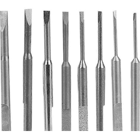 8 embouts de tournevis plats en acier inoxydable haute dureté pour la réparation de montres (1/5)
