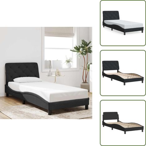 Cuscino per testiera - vidaXL Giroletto senza Materasso Nero 80x200 cm in Velluto - Velluto