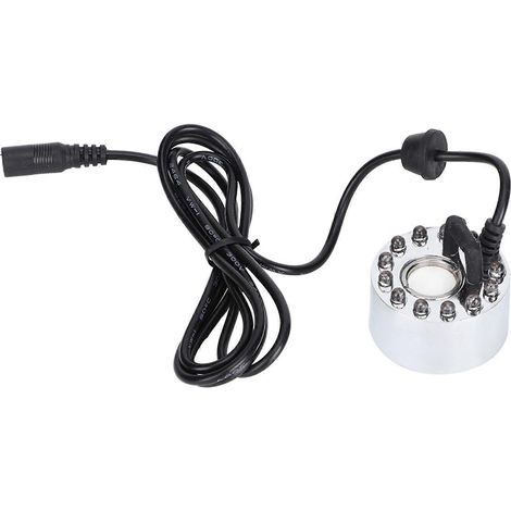 Aquarium argenté avec 12 lumières, atomiseur ultrasonique, fontaine, bassin, accessoires et fournitures pour aquariums d'intérieur et d'extérieur, 110240 V (1/5)