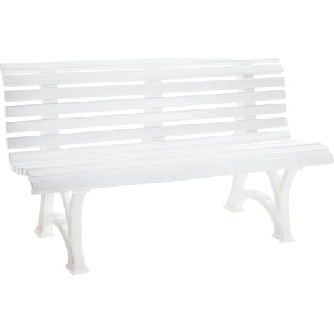 Banc d'extérieur en plastique 1500mm – 13 lames – Résistant aux intempéries et UV – Conception ergonomique – Montage facile – Blome