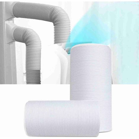 Accessoire de Remplacement Flexible Universel Portable - Tuyau d'Évacuation de Climatisation (Diamètre 15cm, Longueur 2m) - PP + Fil d'Acier - Gris - 1 Pièce (1/5)