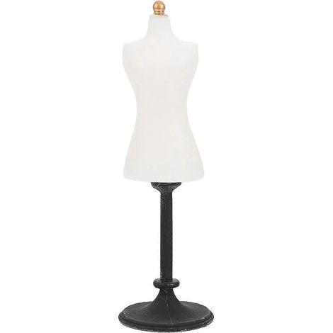 Mini mannequin, modèle pour mini poupée, buste de couture, corps de poupée miniature avec socle-8.5X2.5X2.5CM-White