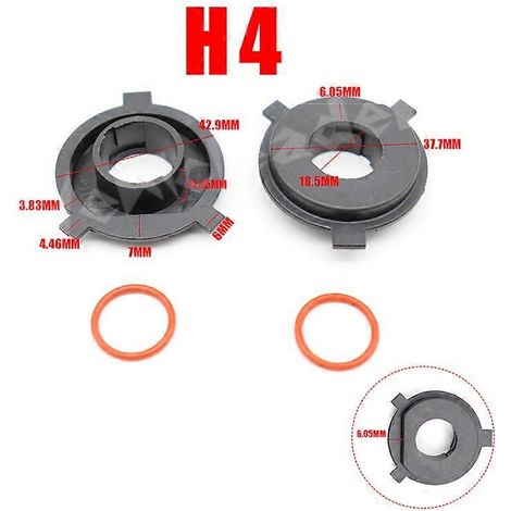 1 paire de supports adaptateurs pour phares LED de voiture, compatibles avec les douilles H7, H4, H3, H1, H11, H13, H16, 9004, 9005, HB3, 9006, HB4 et 9007. Taille : H4. (1/4)