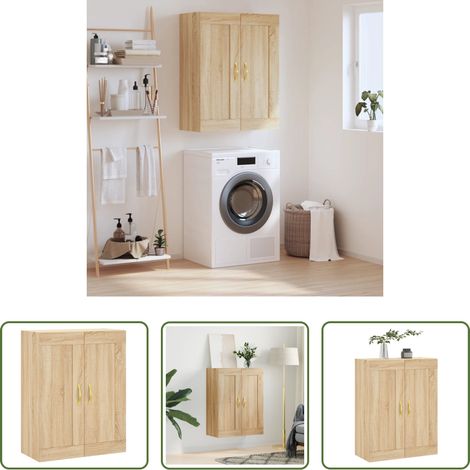 Holzschrank - Wandschrank Sonoma-Eiche 69,5x34x90 cm Holzwerkstoff (1/5)