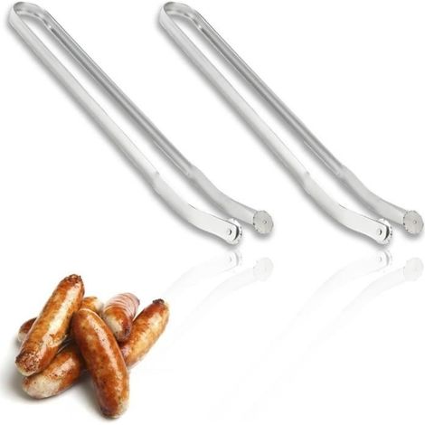 2 Pièces Pince à Saucisse BBQ, Pince Barbecue Roulette, Pince Saucisse Barbecue Roulette, Pince a Saucisse à Roulettes (1/4)