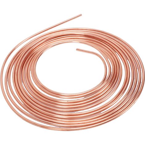 aqxreight Bobine de Tube de Conduite de Frein 1, 4 Pouces, 25 Pieds, Conduite de Frein Flexible en Cuivre SAE pour Systèmes Hydrauliques dans les Voitures, Camions, SUV