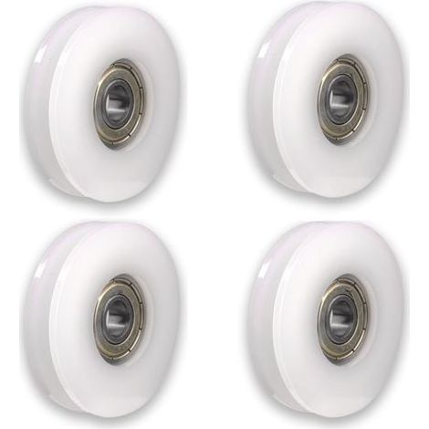Lot de 4 roulettes en nylon avec rainures Pour portail coulissant, barres d'angle, tiroirs5x30x6mm (1/5)