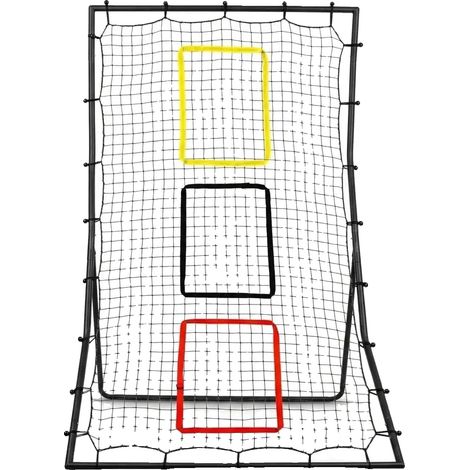 Filet de rebond, Répondeur de balle à trois zones, Structure en acier durable, noir (1/2)