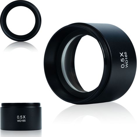 Obiettivo stereoscopico per microscopio 0,5x