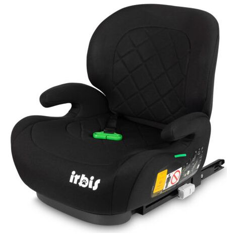 Siège auto rehausseur i-Size noir 125-150 cm – Système ISOFIX – Accoudoirs ergonomiques – Inclinaison réglable