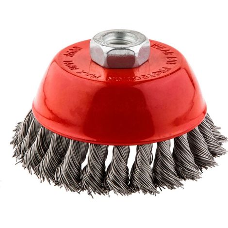 Graphite Brosse métallique 100 mm pour meuleuse M14 (1/2)