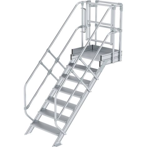 Günzburger Steigtechnik Module d'escalier aluminium strié 7 marches - 632307