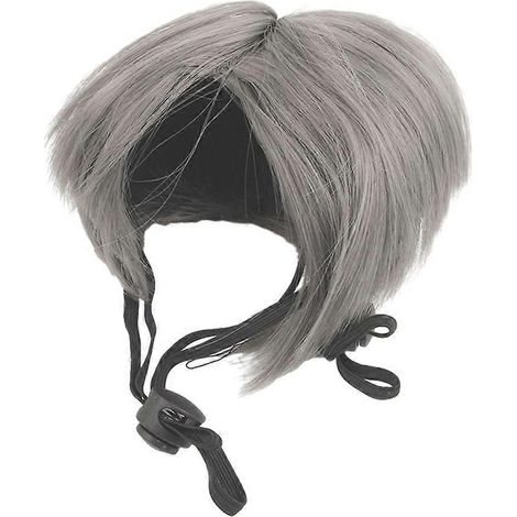 Perruques grises amusantes pour chats et chiens, style bob, déguisement Ikun, perruques pour chiens, coiffure pour Halloween (1/4)