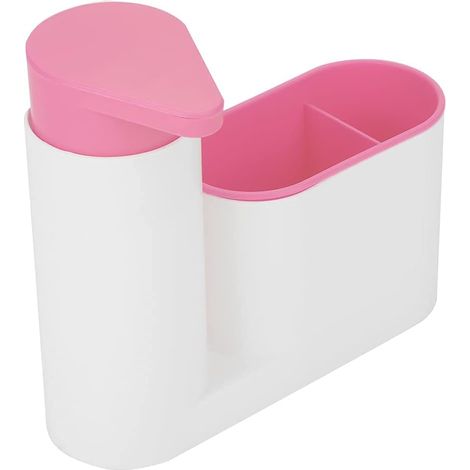 Filiyano-Pompe à liquide vaisselle, distributeur de savon avec porte-éponge pour la cuisine (rose) rose (1/5)