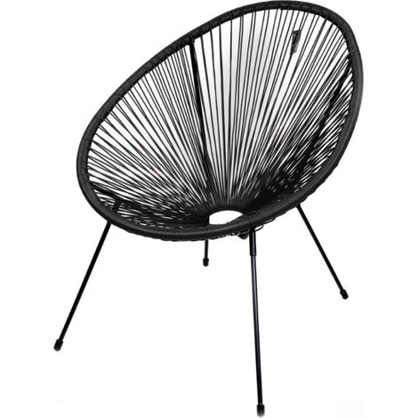 Fauteuil en résine "Cabana" - Noir - L 56 x P 72 x H 88 cm - Livraison gratuite (1/2)