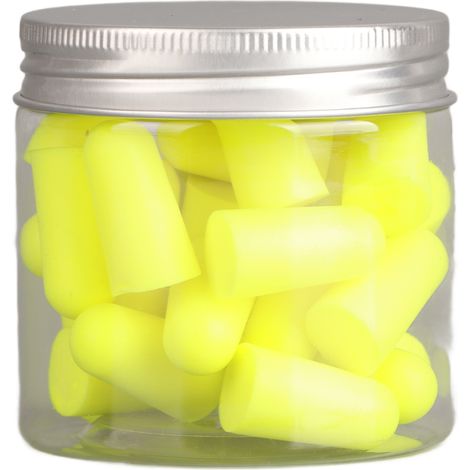 30 Bouchons d'Oreilles Anti-Bruit en Mousse Douce à Rebond Lent pour Dormir, Étudier, Travailler - Jaune (Lot de 30)