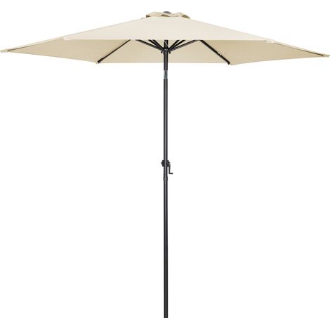 KINGSLEEVE® 3m Tahiti Aluminium Garden Parasol with Cover UV 80+ Protection 300cm Patio Umbrella with Crank Handle And Tilt Large Sun Shade Canopy Shelter Terrace Deck Outdoor Beige