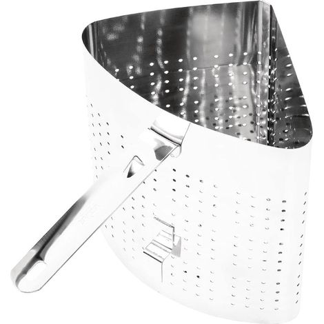 NISBETS Vogue - Cestino per pasta in acciaio inox, colore: argento, dimensioni: 233 (H) x210(B) x325(T) mm per raccogliere, cuocere e scolare pasta o sbollentare verdure, per ristoranti commerciali e (1/4)