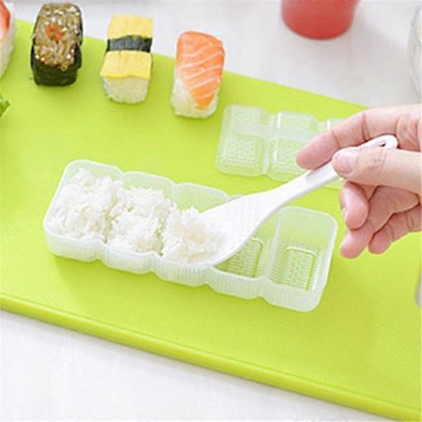 Moule à sushis nigiri japonais, 5 rouleaux, antiadhésif, presse, outil à bento, lot de 2 (1/5)