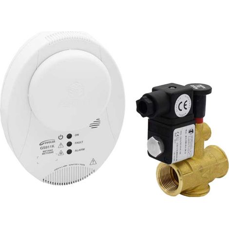 Kit de détection de fuites de gaz civil à réarmement manuel kit ev na riv.040190 met + ev na 1/2" 042300