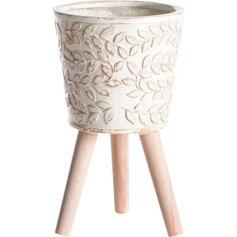 Vaso per piante da interno e da esterno in stile vintage, bianco sporco Aliartos