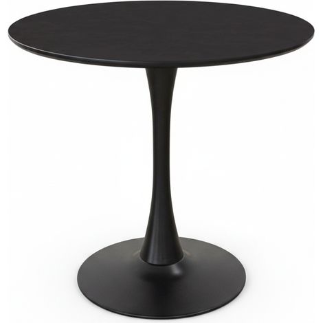 Tavolo Tondo Moderno Top 3D Ø 80 cm H 73 cm Mobile Cucina Salotto nero