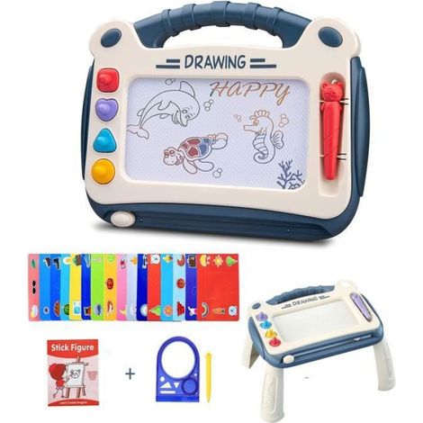 Tableau Magnétique Enfant - Effaçable - Portable - Pour Dessin et Écriture - À Partir de 3 Ans - 1 Pièce (1/4)
