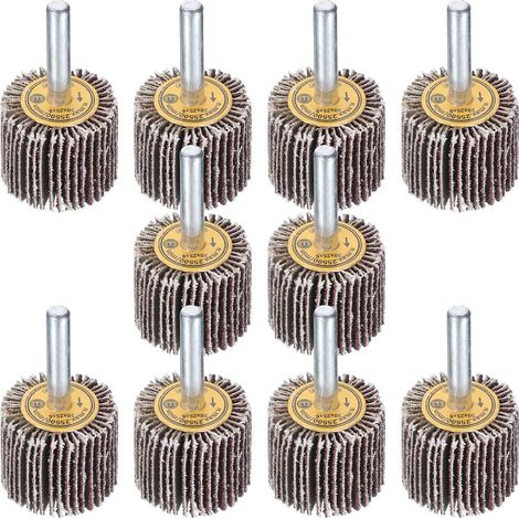 1.2 Inch Rod Mounted Flap Wheels Sanding Disc Abrasive Wheel 80 Grit 10 Pieces (1/5)