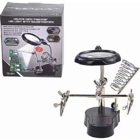 SABIR Maintenance entraînement auxiliaire lumière LED loupe réparation de carte de circuit imprimé support de fixation de carte de circuit imprimé de cadre de fer à souder (1/4)