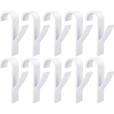 Ganchos para toallas de baño (calentador de toallas), aptos para todos los radiadores estándar, blancos, paquete de 10 unidades. (1/5)