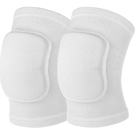 2 Genouillères de Protection, Genouillère Sport, Protection Genoux, Protege-Genou Eponge, Genouillère Antidérapante, Soft Knee Pad pour Volleyball Course Danse Tennis (Blanc,L) (1/5)