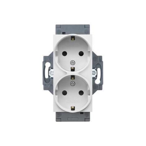 PRISE DOUBLE STD ALLEMAND 2P+T 16A BLANC GEWISS GW35204W