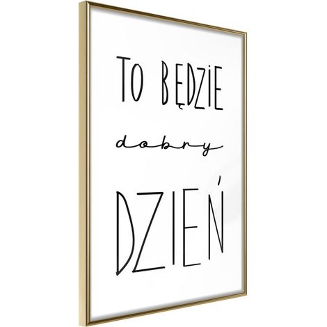 Affiche Murale Encadrée "Good Day" 21 x 30 cm Or