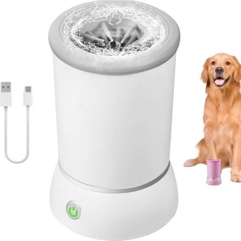 Nettoyeur et désinfectant automatique pour pattes de chiens et de chats, nettoyeur de pattes automatique pour chiens, coupelle de nettoyage des pattes à poils en silicone, conçu pour les chiens et les (1/5)