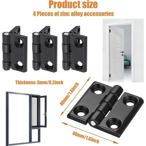 4 Pièces Trous de Charnière Plat Pliants Butt Charnière à roulement billes Charnières Aluminium Exterieur Charnière Charniere Lourde (1/3)