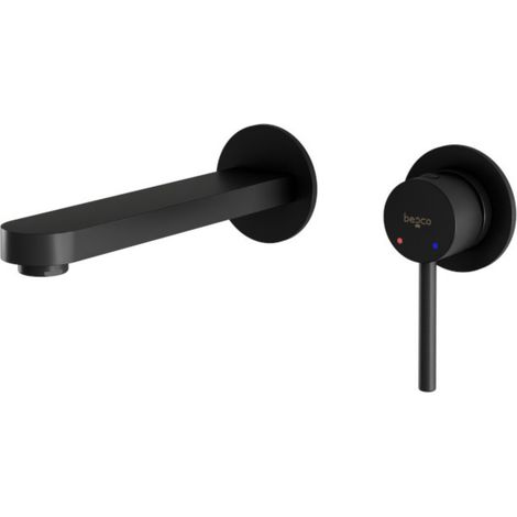 Grifo de lavabo empotrado Besco negro de estilo art déco (1/4)