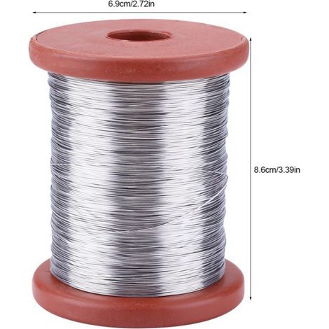 1 rouleau de 500 g de fil d'acier inoxydable/fer pour cadre de ruche d'apiculture (fil d'acier inoxydable) (1/5)