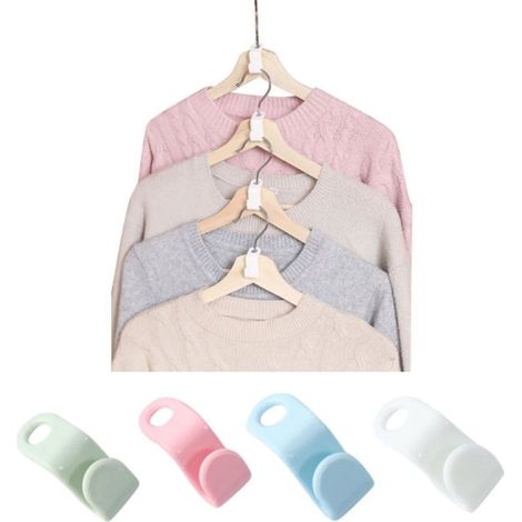 Lot de 10 cintres - Crochet de fixation - Organisateur multicolore (1/5)