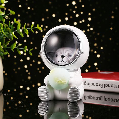 Lampe de table LED astronaute animal, veilleuse décorative résine chien astronaute (1/5)