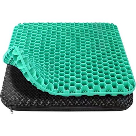 Coussin en gel vert antidérapant, amovible et lavable, pour bureau et jeux vidéo (1/4)