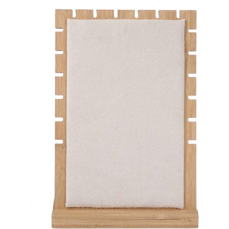 Wooden Jewelry Organizer Display Stand for Necklaces and Bracelets, Elegant Beige Finish (Beige) (1/5)