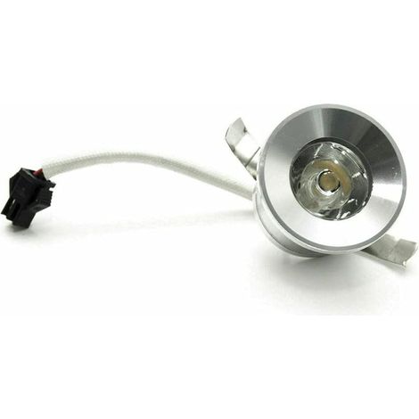 Faretto led ad incasso 1 watt mini spot punto luce tondo con bordo argento driver 220 Luce Fredda 6500k (1/4)