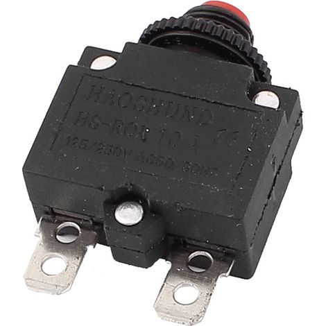 Disjoncteur Thermique 10A - Unité Unique - Plastique et Métal - Protection Surchauffe Compresseur - Pour Moteurs Électriques - Noir et Rouge (1/2)