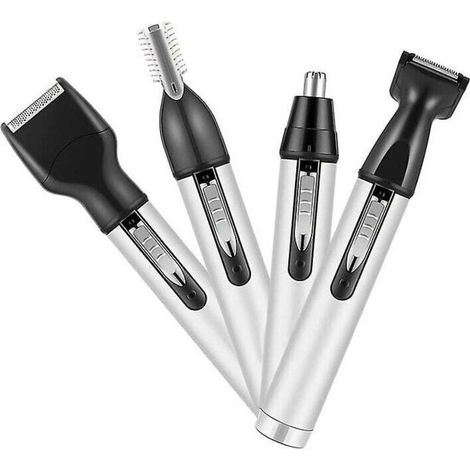 Tondeuse à poils d'oreilles et de nez 4 en 1 pour hommes, système professionnel de nettoyage des poils nasaux et narine rechargeable par USB, tondeuse à cheveux et à barbe légère 4 en 1
