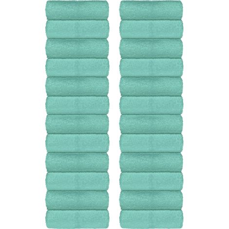 Set Asciugamani Bagno 100% Cotone Super Assorbenti Telo Doccia Spugna Professionali Salvietta Lavetta Viso Asciugamano Salviette Teli Asciugamano Ospite Qualità Hotel Lavette 24 Salviette viso - Verde