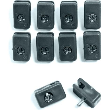 Estexo – Supports de fil de tension pour clôture grillagée – Pack de 10 – Plastique résistant aux intempéries – Couleur anthracite